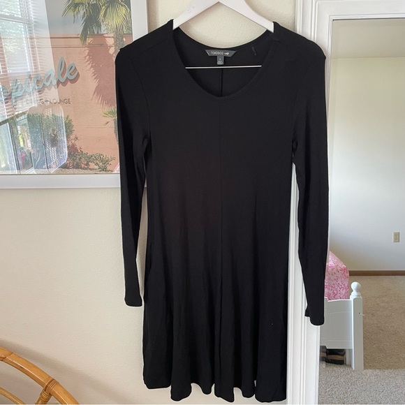 Toad & Co Daisy Ribbed Long Sleeve Swing Dress in Black Size Small - Picture 1 of 6